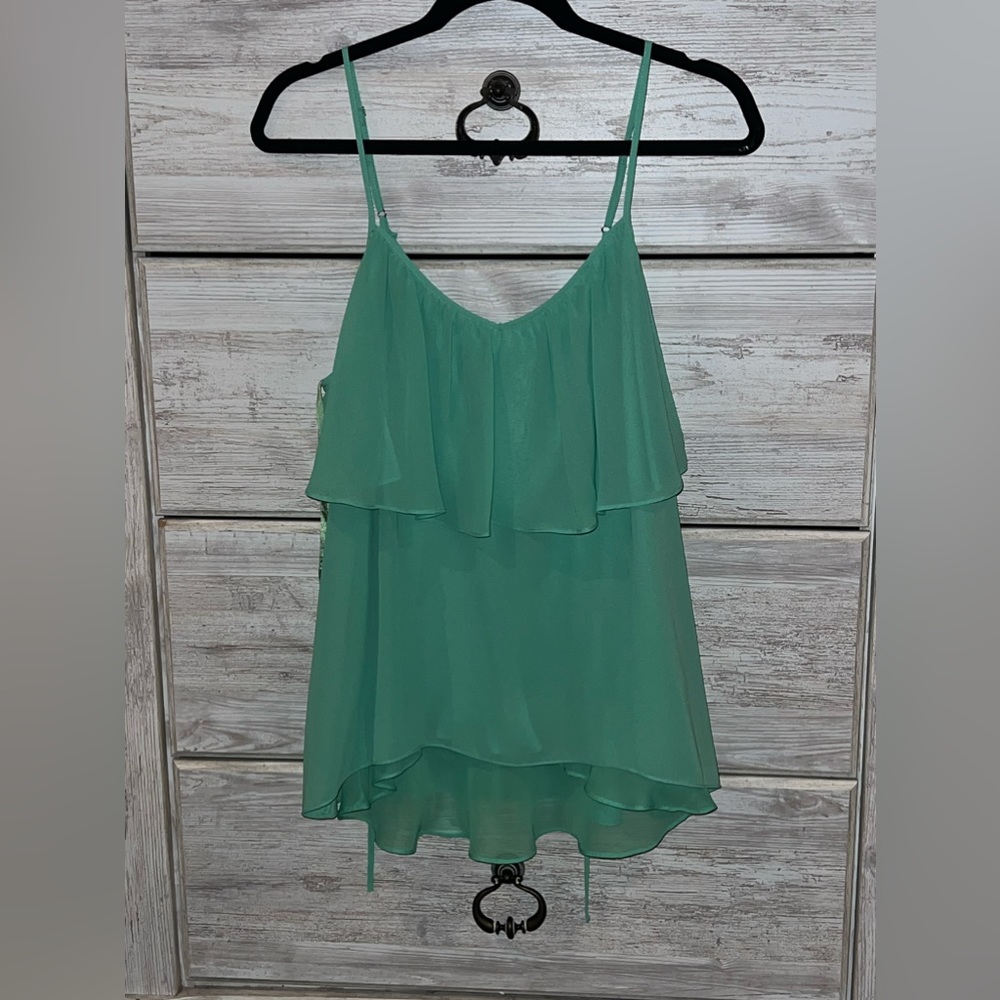 Gianni Bini mint colored spaghetti strap blouse.